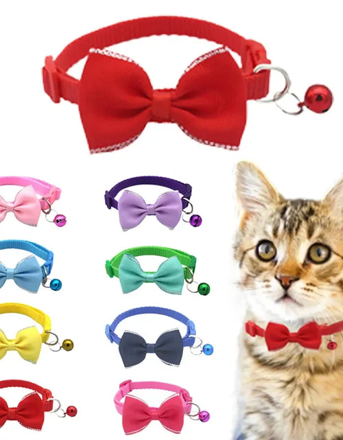 Load image into Gallery viewer, Pet Collars New Pet Bow Bell Collars Cute Cat Collars Pet Supplies Multicolor Adjustable Pet Dressing Tool Pet Accessories
