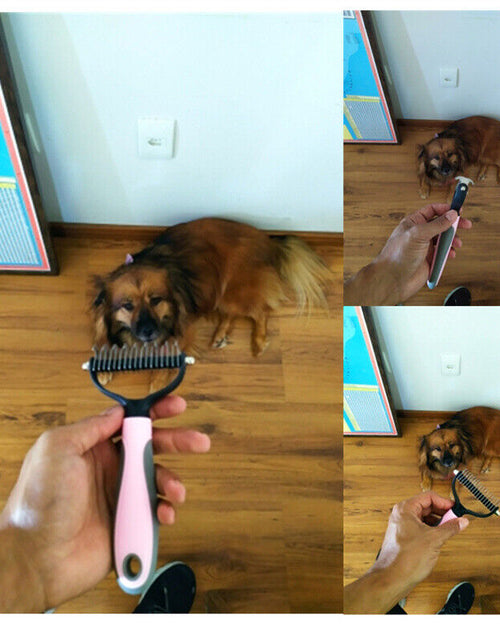 Load image into Gallery viewer, Grooming Brush for Pet Dog Cat Deshedding Tool Rake Comb Fur Remover Reduce 2-Side Dematting Tool for Dogs Cats Pets Grooming Brush Double Sided Shedding and Dematting Undercoat Rake Hair Removal Comb
