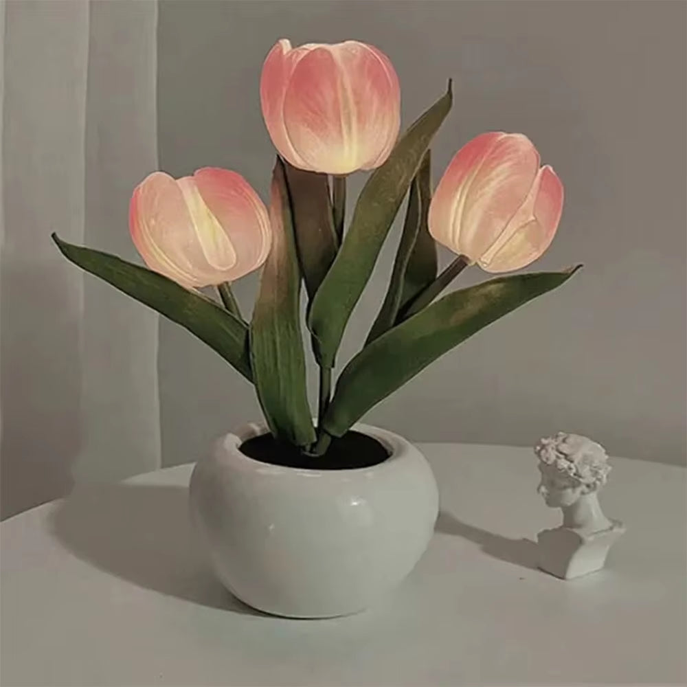 LED Tulip Lamp Night Simulation Flower Atmosphere Desk Light Room Table Decoration Lamp Gift for Girl Friend