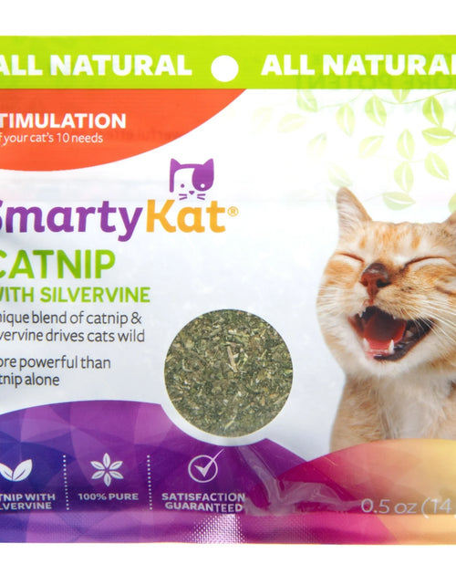 Load image into Gallery viewer, Catnip with Silvervine, Pure &amp; Potent Blend for Cats, Resealable Pouch, 0.5 Oz
