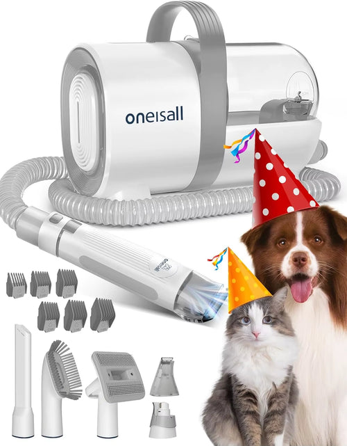 Load image into Gallery viewer, Oneisall Dog Hair Vacuum &amp; Dog Grooming Kit, Pet Grooming Vacuum with Pet Clipper Nail Grinder, 1.5L Dust Cup Dog Brush Vacuum
