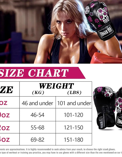 Load image into Gallery viewer, Boxing Gloves Women Punching Sparring Kickboxing MMA Training 1 Pair,Heavy Bag Glove for Boxing Punching Bag 8 10 12 14 OZ
