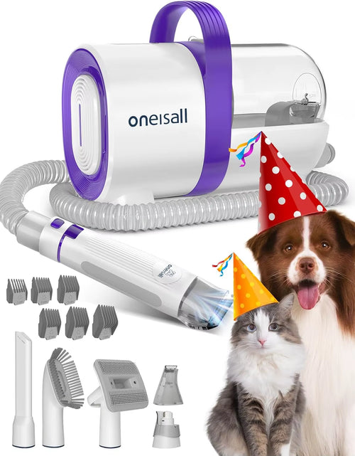 Load image into Gallery viewer, Oneisall Dog Hair Vacuum &amp; Dog Grooming Kit, Pet Grooming Vacuum with Pet Clipper Nail Grinder, 1.5L Dust Cup Dog Brush Vacuum
