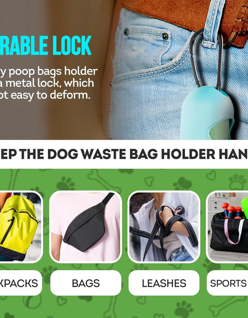 Load image into Gallery viewer, Dog Poop Bag Dispenser W/ 4 Rolls, Flashlight, Carabiner - Green
