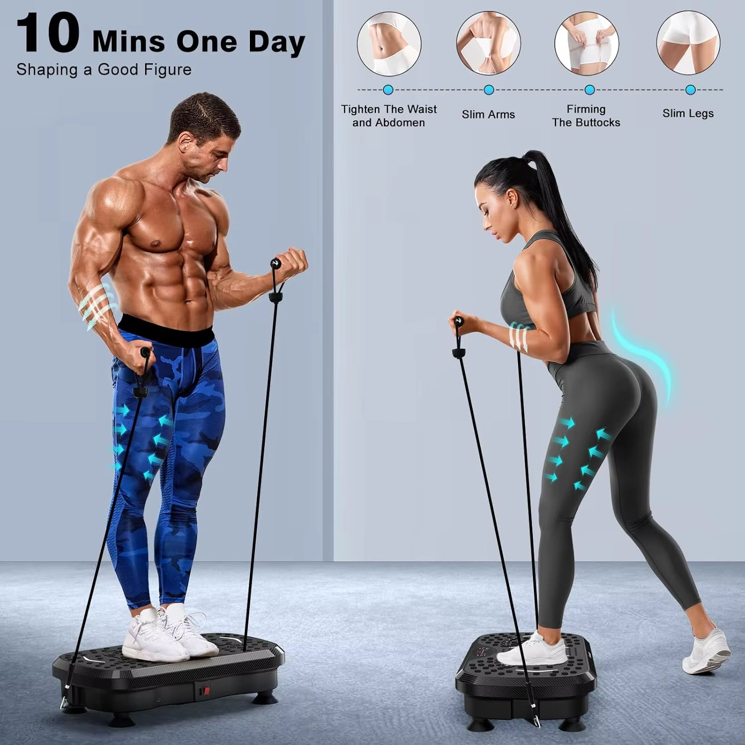 Vibration Plate Exercise Machine, Waver Vibration Plate 400 Lbs Capacity, Full Body Shaker Exercise Machine