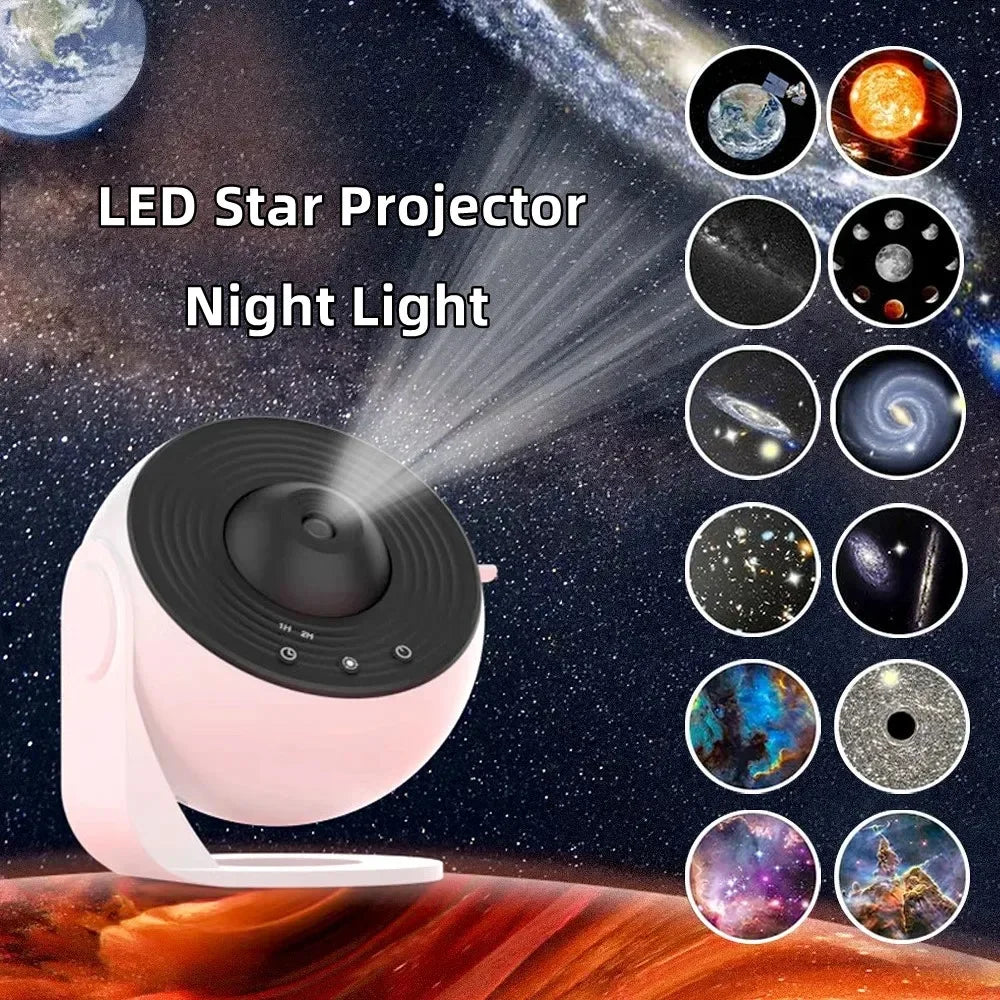 Sky Projector 360° Night Light Galaxy Projector Starry Rotate Planetarium Lamp for Kids Bedroom Valentines Day Gift Wedding Dec