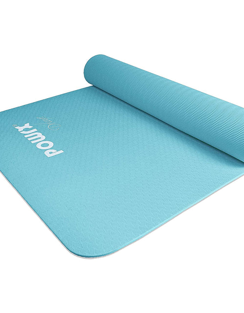 Load image into Gallery viewer, POWRX Yoga Mat TPE with Bag | Excersize Mat for Workout | Non-Slip Large Yoga Mat
