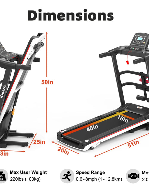 Load image into Gallery viewer, Electric Treadmill Bundle with Rack, Mat, and Dumb Bells, Black
