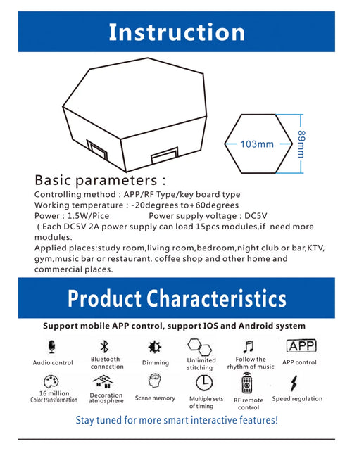 Load image into Gallery viewer, Hexagonal LED Wall Light 12 Count with USB Cable, Remote Control, User Manual, Adhesive Tape and Connecting Piece
