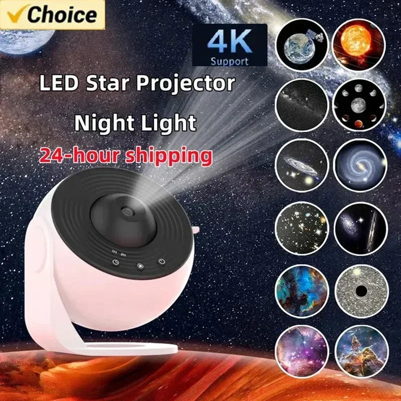 Sky Projector 360° Night Light Galaxy Projector Starry Rotate Planetarium Lamp for Kids Bedroom Valentines Day Gift Wedding Dec