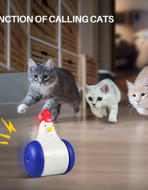 Load image into Gallery viewer, Cat Laser Toys - 3-In-1 Interactive Cat Toys for Indoor Cats, Cat Laser Toy, Sliding &amp; Bird Song Toy. Rechargeable, Cat Chase Toy, Auto Shutoff &amp; Laser Safe - Turquoise
